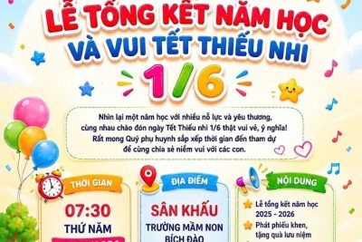 Lễ tổng kết năm học và vui Tết thiếu nhi 1/6 của các bé Trường Mầm non Bích