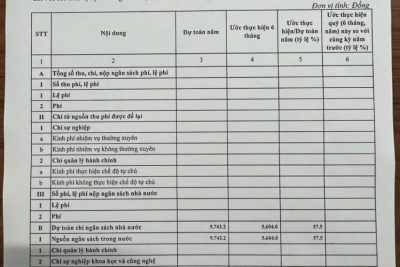 Công khai thực hiện dự toán thu – chi ngân sách từ ngày 01/01/2025 đến ngày 30/6/2025